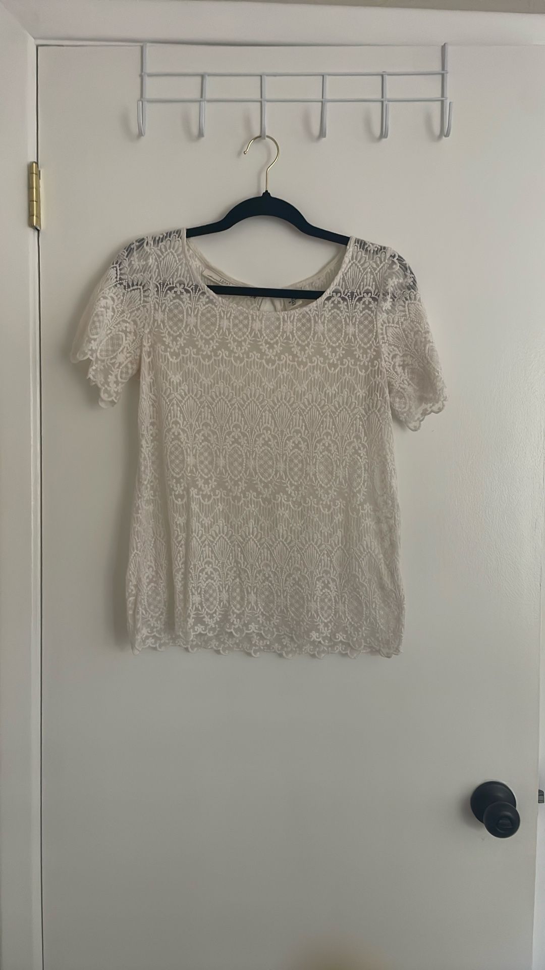 H&M White Lace Top, Size 8, Never Worn