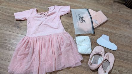 Ballet leotard, tights, and shoes