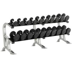 York Barbell Pro Style Dumbell Set with Saddle Rack