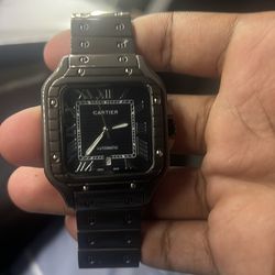 all black cartier watch