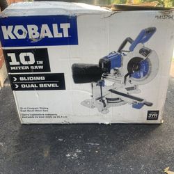 New Kobalt Lowes 10-in 15-Amp Single Bevel Sliding Compound Corded Miter Saw with Laser Guide