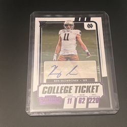 Ben Skowronek College Ticket Auto 