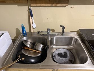 Stainless steel double sink