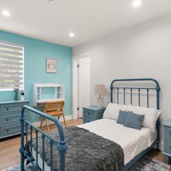 Like-New Twin Bed Frame + Mattress – Model Unit (Staging Only)