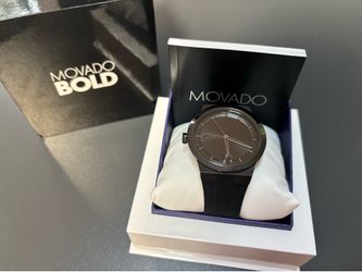 Movado BOLD Black Watch w/ Original Box Excellent Condition