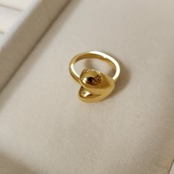 Heart Shape 18k Gold Plated Ring 