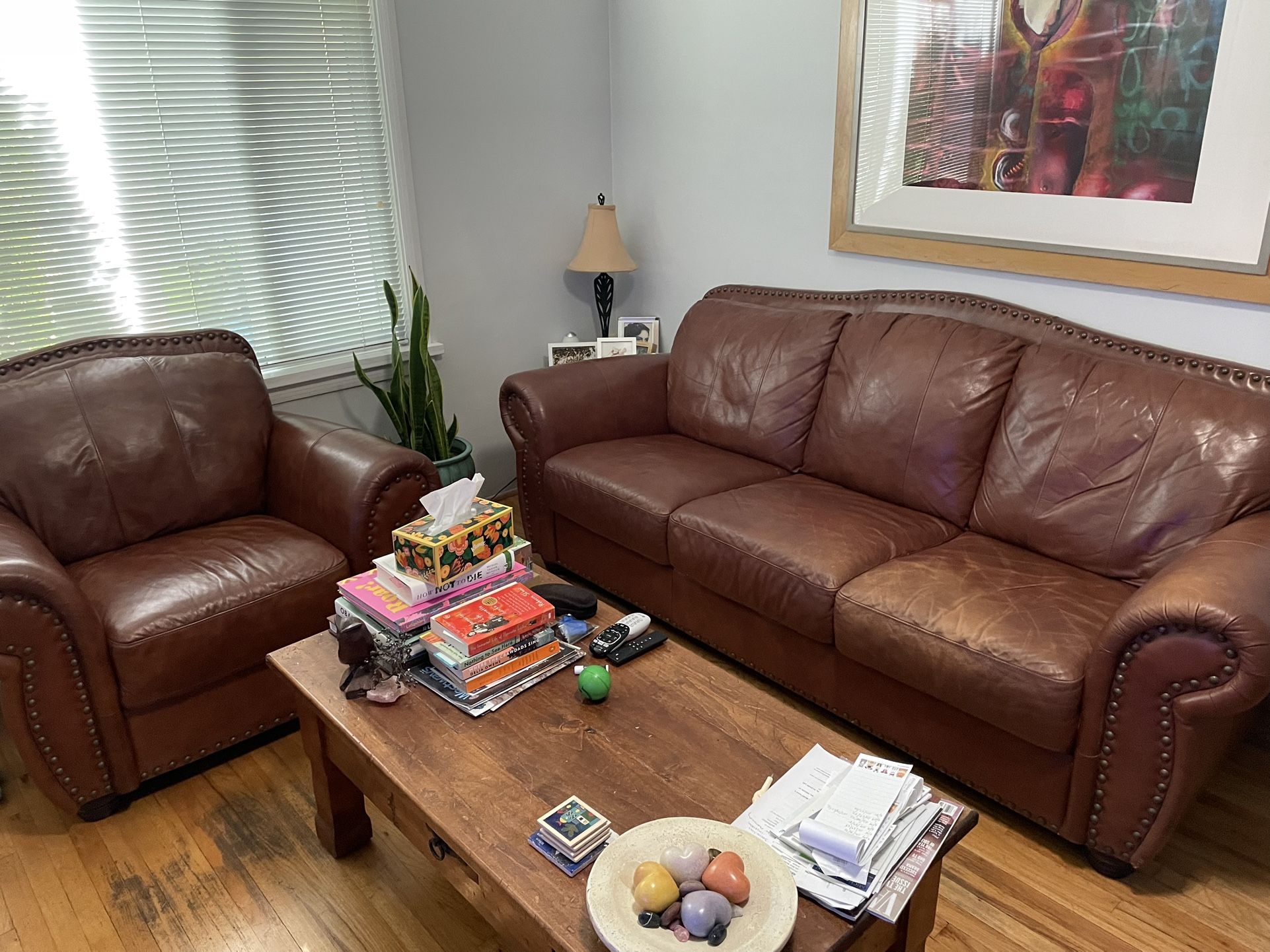 Leather couch and Sectional 