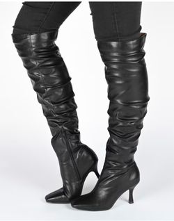 Journee Womens Kindy Wide Calf Square Toe Over The Knee Boots