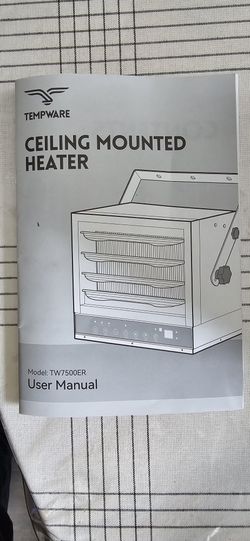 TEMPWARE CEILING MOUNT DIGITAL HEATER MODEL TW7500ER