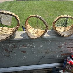 Custom Made Wood Hanging Baskets