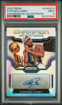 2022-23 Panini Prizm Champion Signatures Silver Prizm Stephen Curry Autograph P…
