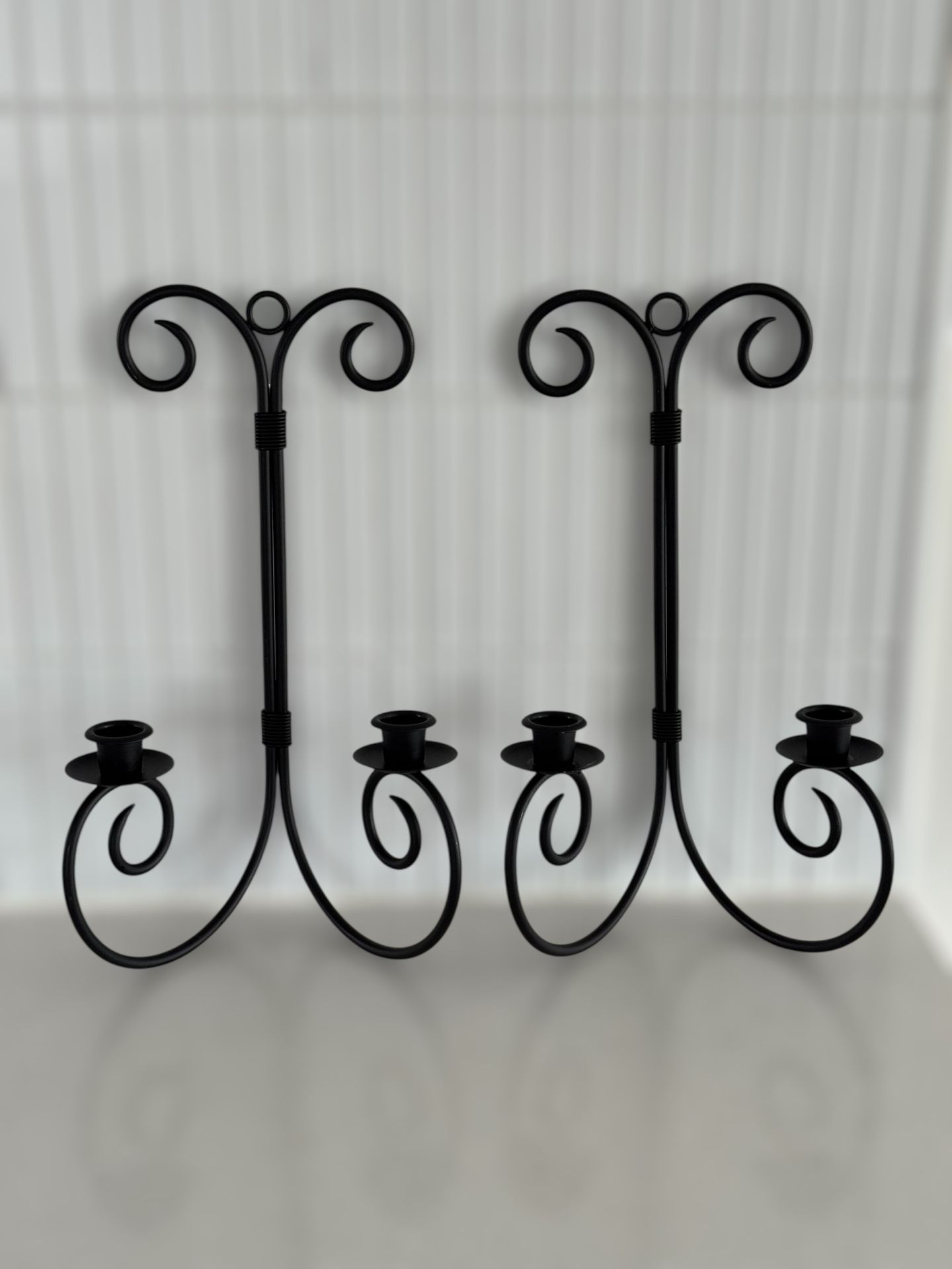 Wrought Iron Rustic Black Wall Decor PartyLite Revere Sconces