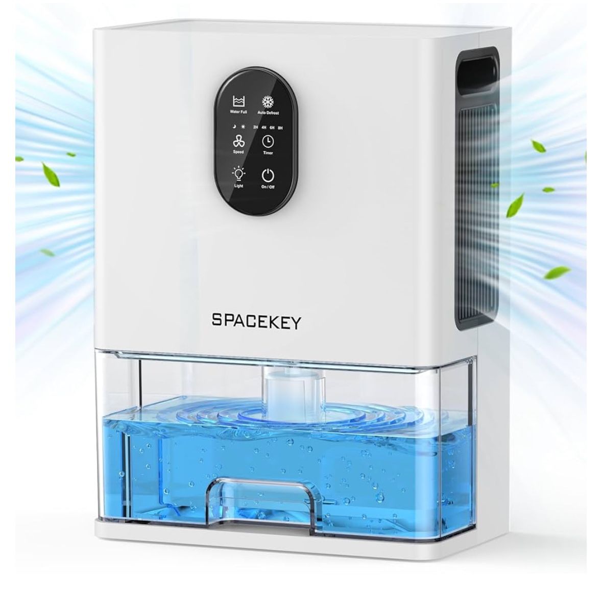 White 106 Oz Dehumidifier for Home - 850 Sq.ft, 7 Color LED Light, 2 Modes, Auto Shut-off & Defrost, Quiet