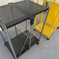 Set Of 2 Bar Cart 1 Yellow And 1 Black 