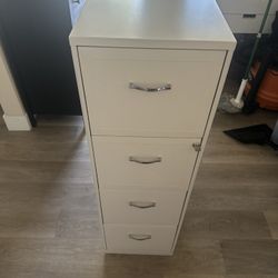 White File Cabinet Four Drawers With Lock 