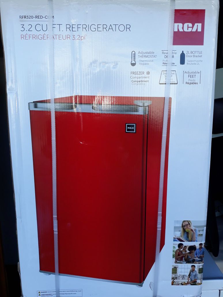 New in box red mini fridge
