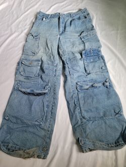 Demin Cargo Jeans - Casual Utility Style