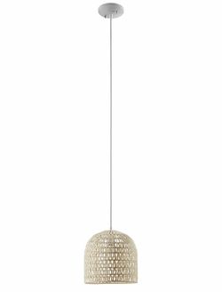 Asher Farmhouse Iron Pendant Light Fixtures for Kitchen Island, Bell Shaped Crochet Rope Shade Hanging Ceiling Light, Dining, Foyer, Bath, Bedroom