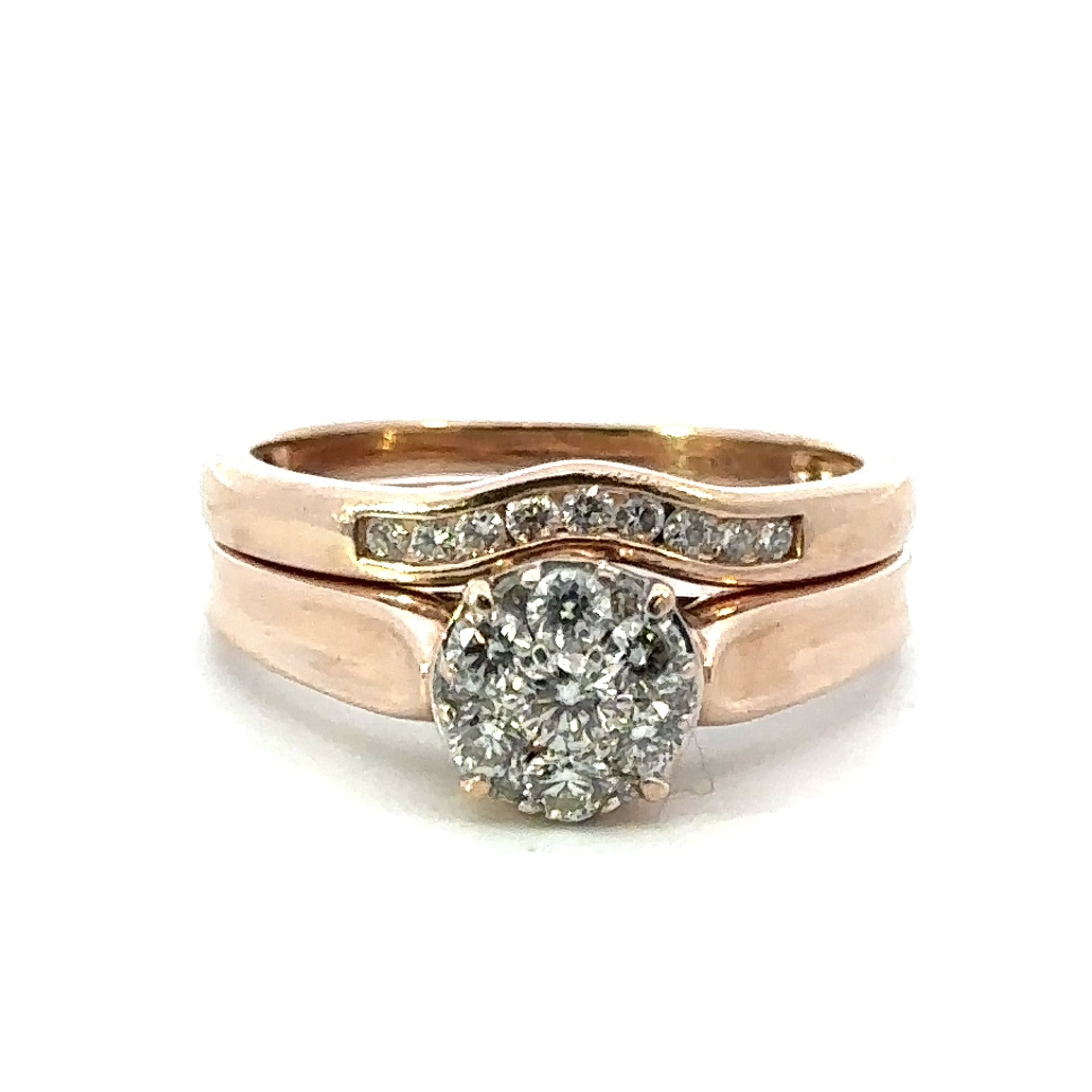 Woman’s Ladies 10k Rose Gold Diamond Wedding Set Size 7 GP3092447