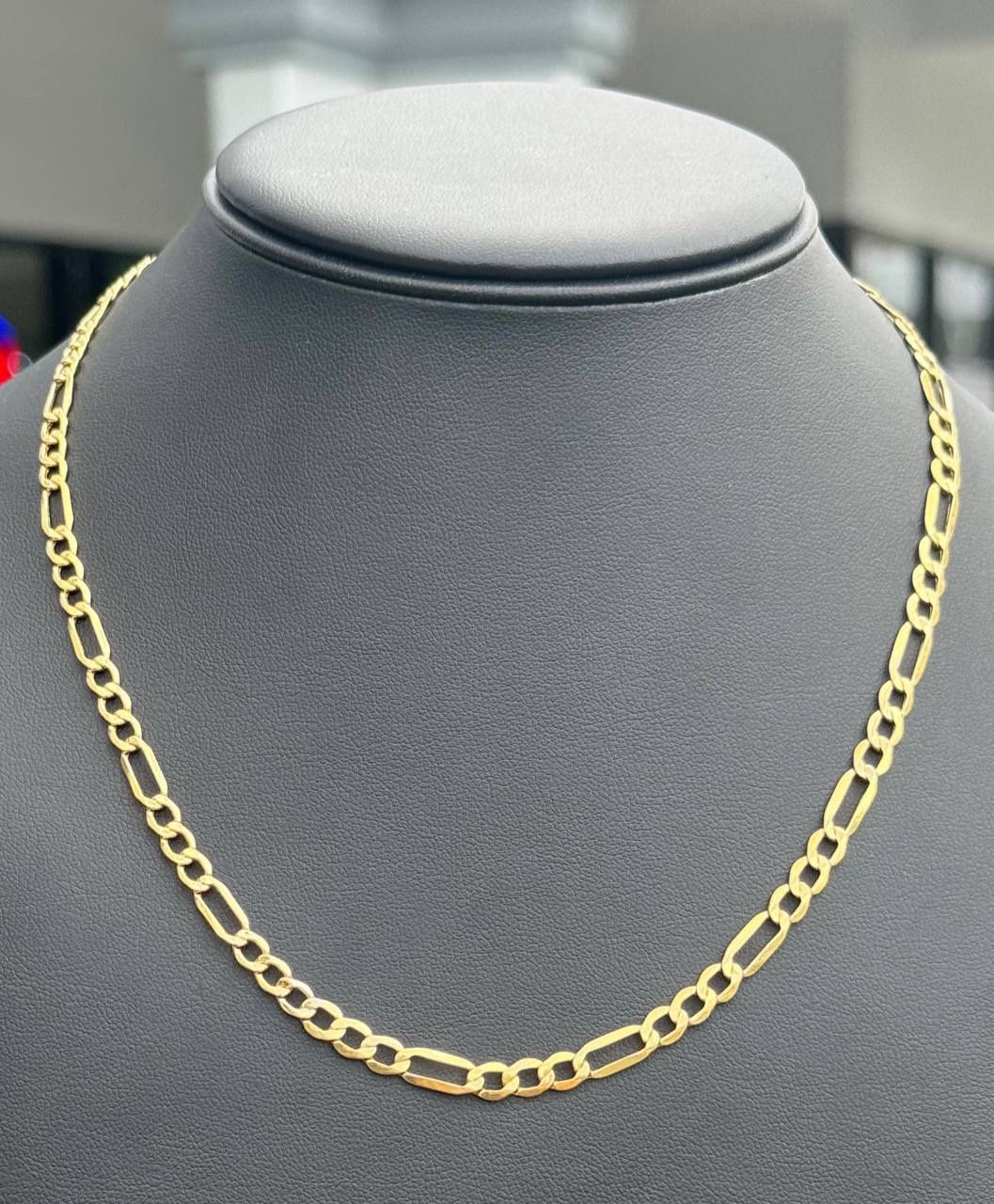 10k yellow gold hollow Figaro link chain necklace 20β 4.75mm