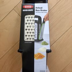 BRAND NEW OXO Etched Box Grater With Removable Zester