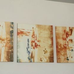 Wall Art 3 Canvas 40"× 40" Each