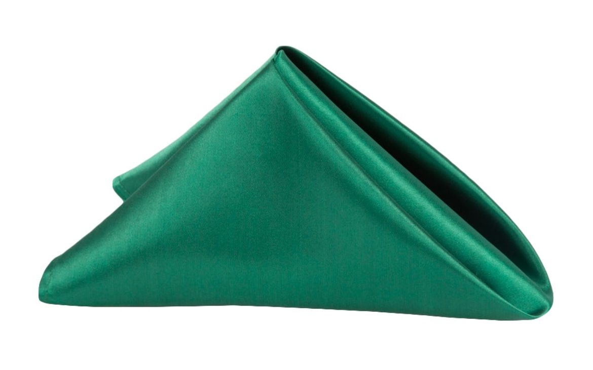 80’Emerald Green Satin Napkins