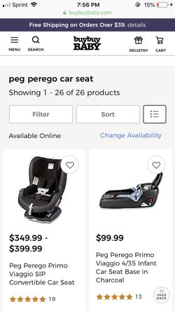 Peg Perego car seat with 2 bases