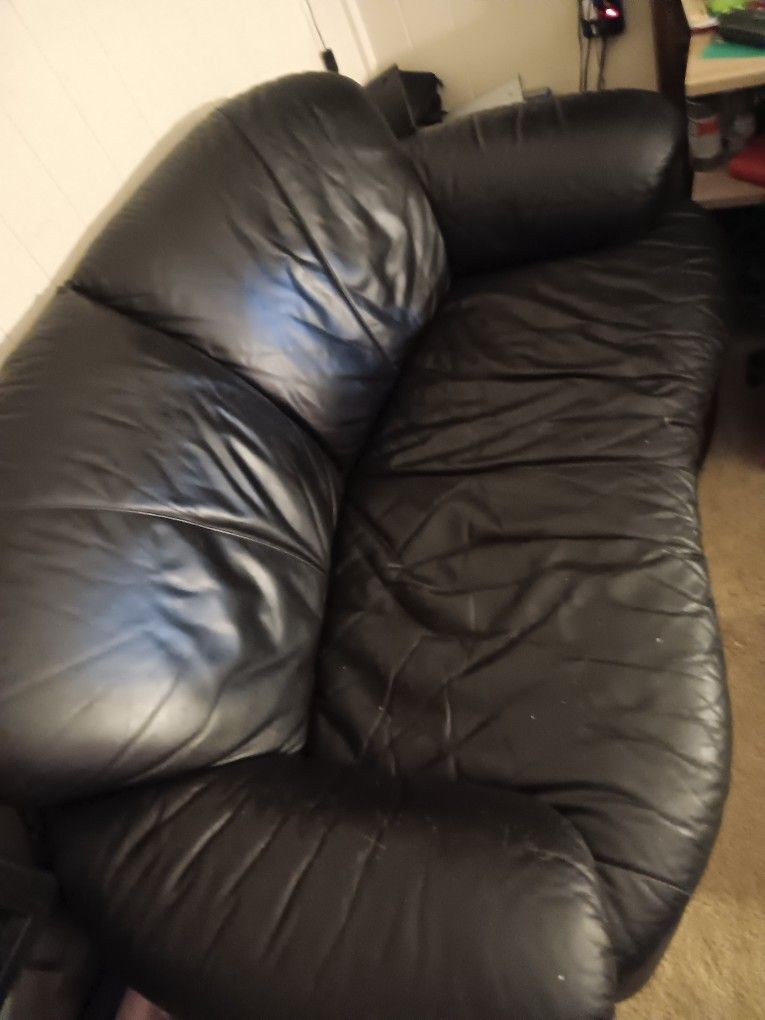 Black Leather Loveseat