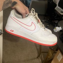 Nike AF1 White Orange Size 11.5