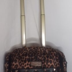 Jessica Simpson 15" Carryon/Weekender Wheeled Luggage Leopard Print 