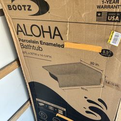 Bootz Industries Aloha 60 in. x 30 in. Alcove Soaking Bathtub with Right Drain in White 