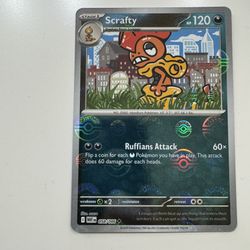 Scrafty 058/086 Poke Ball Holo Foil SV White Flare Pokemon Card TCG