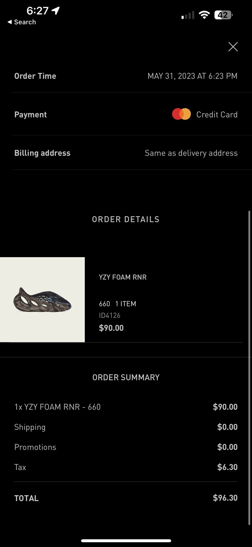 Adidas Yeezy Foam Runner Brown MX Cinder Size 10