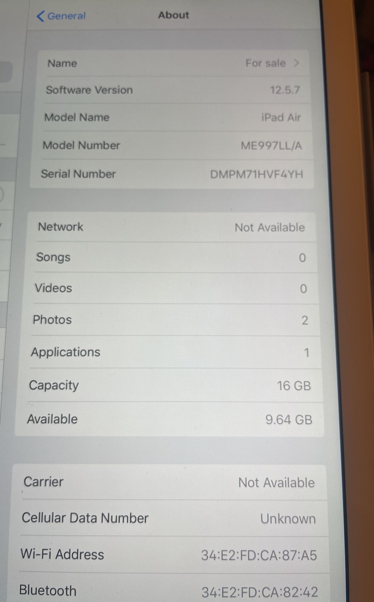iPad Air 16GB