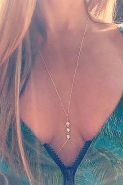 New Silver Crystal Bikini Body Chain Necklace