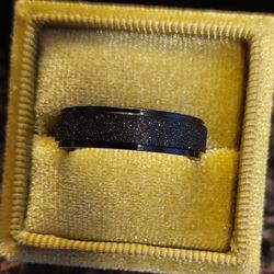 Black Stainless Steel 6mm Unisex Band Ring (NWT)