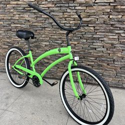 HBBC SKULLXBONES 26 inch Beach Cruiser Lime Green
