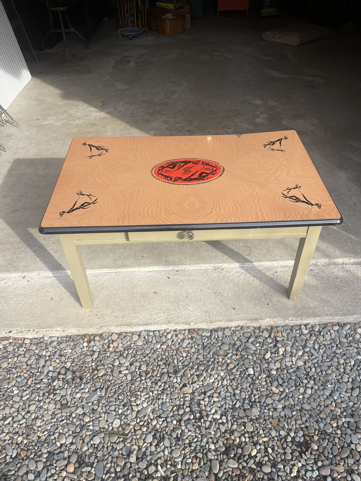 Art Deco Enamel Top Coffee Table