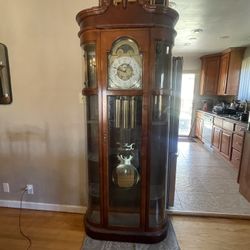 Antique Clock And China Cabinet