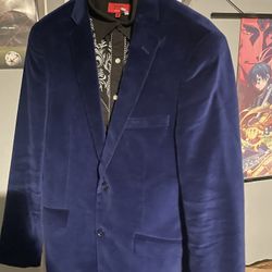 Suit Suade Jacket Royal Blue 