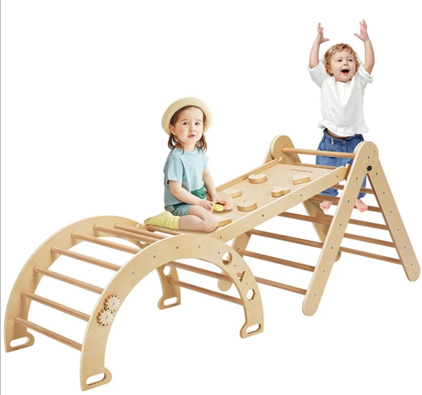 Mr tink
8 in 1 Pikler Triangle Set Wooden Climbing Toys for Toddlers Montessori Climbing