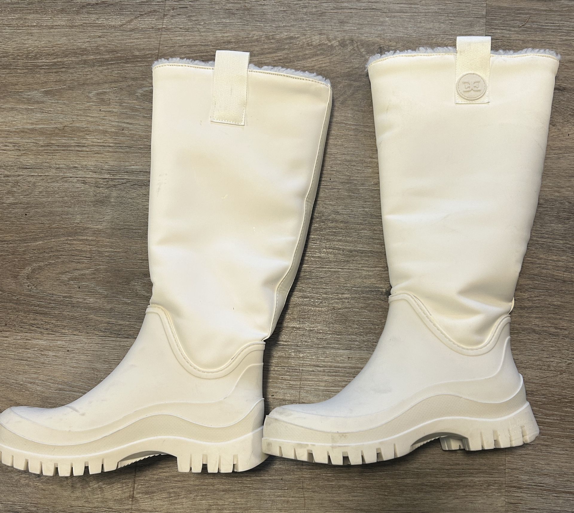 Sam Edelman Women’s 7 Lessie White Rain Boots 