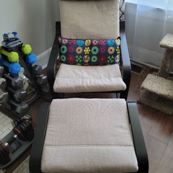 IKEA Poang Chair and Ottoman 