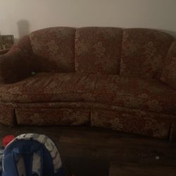 Red Floral Couch 