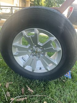 4 Chevy 6 Lug Rims And Goodyear Tires Low Tread