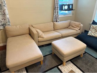 Fabric 3-Pc. Chaise Sectional Sofa with Ottoman