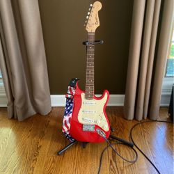 Child Electric Fender Squier Mini Guitar & Amp