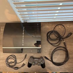 Sony PlayStation 3 PS3 Fat 80GB CECHK01 Console w/ Controller & Cables – Tested