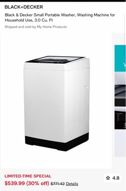 BLACK+DECKER Portable Washing Machine 3.0 Cu. Ft